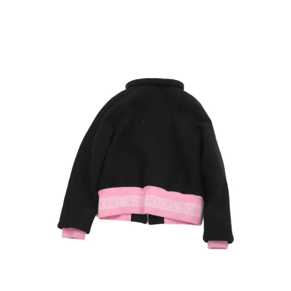 Sonia Rykiel Girls Collared Full Zippered Long Sleeve Jacket Black Size 10